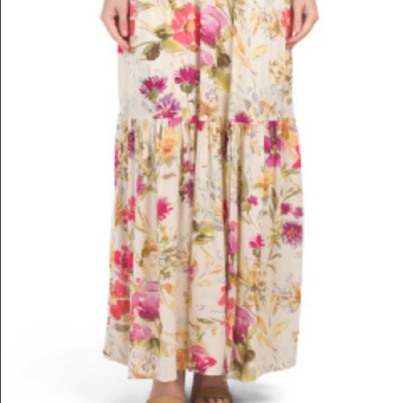 ECI Printed CRINKLE button front maxi dress S - Picture 6 of 11